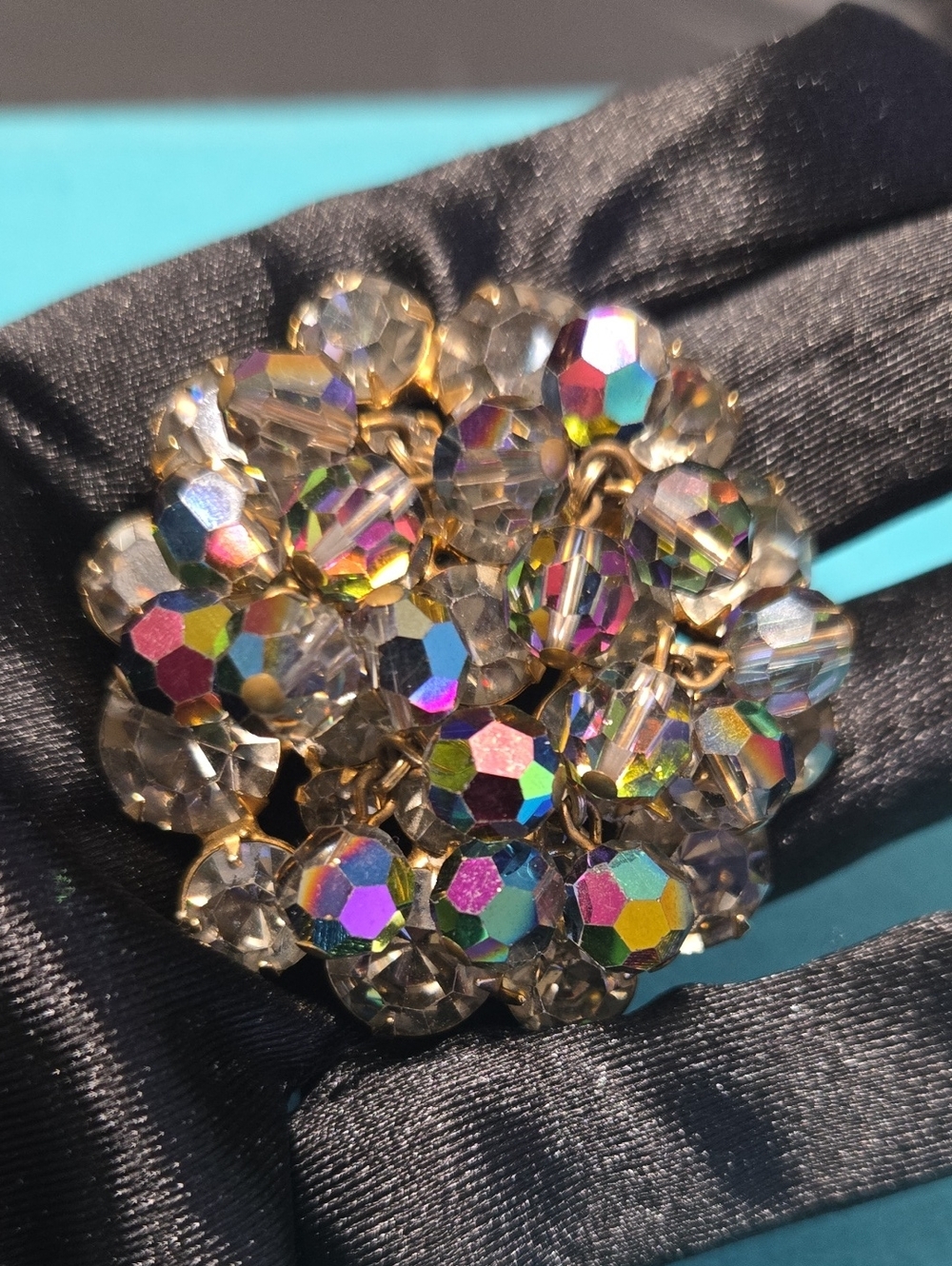 Vintage TremblersAurora Crystal Cluster Brooch